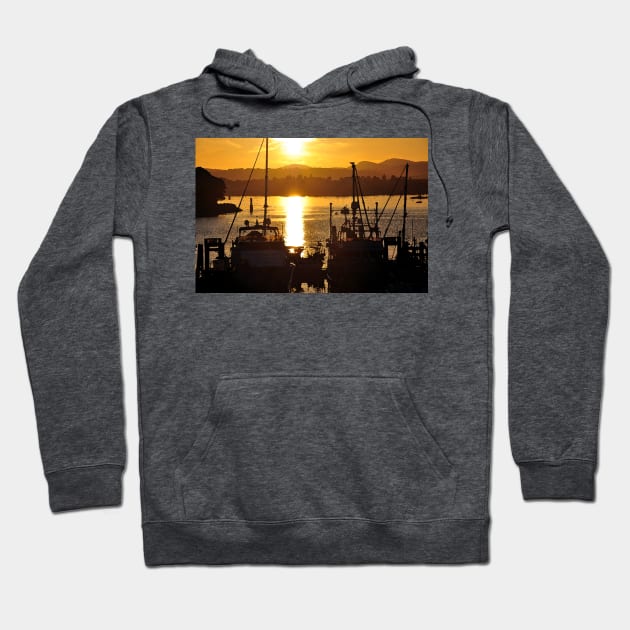 Victoria Harbour Sunset Hoodie by KirtTisdale